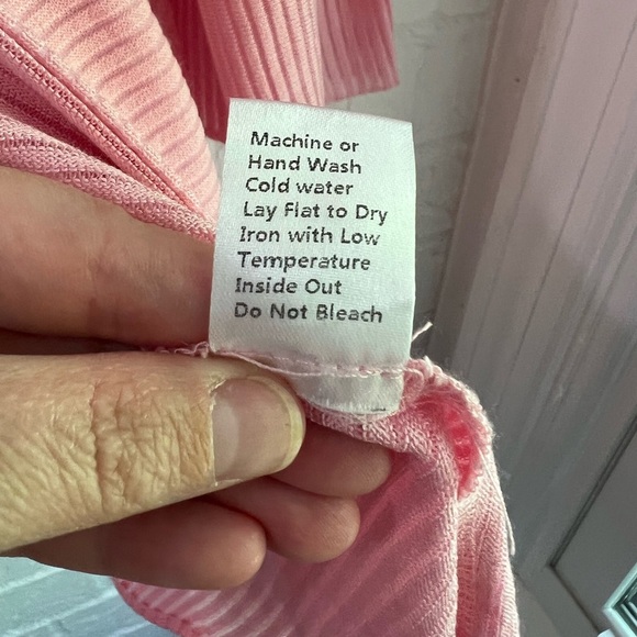 Ming Wang Pink Asymmetric Ribbed Knit Cardigan Jacket Topper Size XS Minimalist - Picture 5 of 10